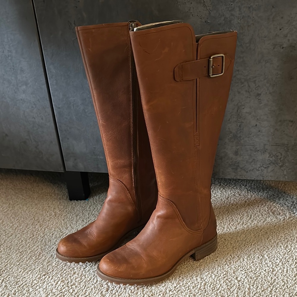 Timberland Brown Over the Knee Boots with Buckle Detail